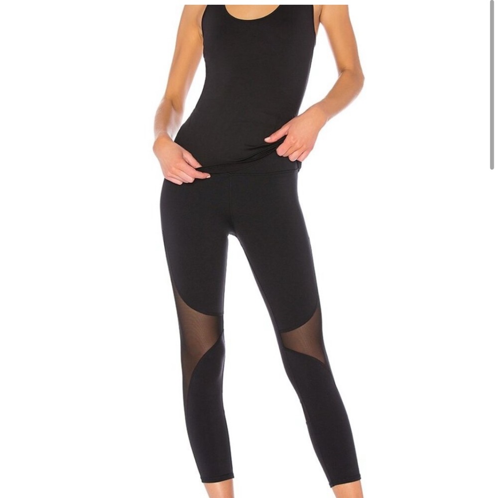 Alo Sheer Detail Black Leggings